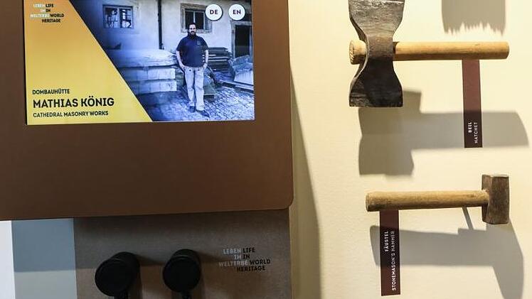 Im Video wird die Arbeit der Bamberger Dombauhütte erläutert - und daneben das passende Werkzeug präsentiert. Foto: Barbara Herbst