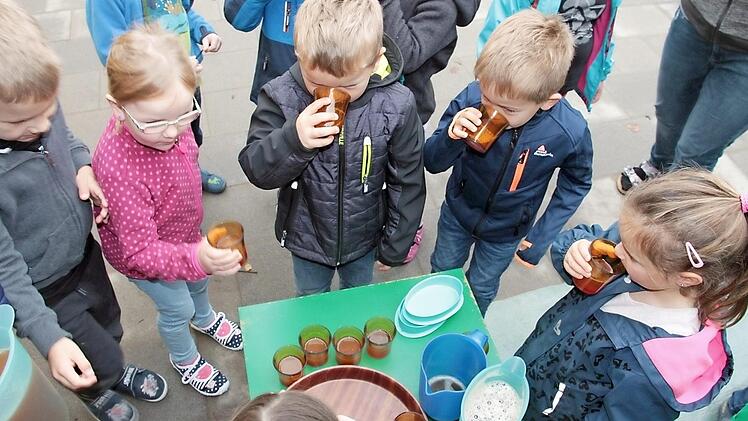 Der selbst gekelterte Apfelsaft schmeckt. Foto: Manfred W&ouml;rner