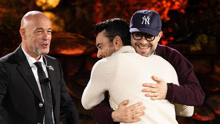 Gute Stimmung: Der Graf von Unheilig, Giovanni Zarrella und Mark Forster interpretieren ihre Songs gegenseitig.