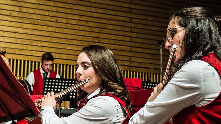 Mitreißender Auftritt: Beim Weihnachtskonzert beeindruckten das Jugendorchester und der Musikverein Stadt Rödental in der fast ausverkauften Franz-Goebel-Halle.Foto: Jochen Berger