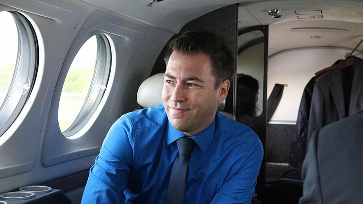 Jobst Hülsemann im Flugzeug.