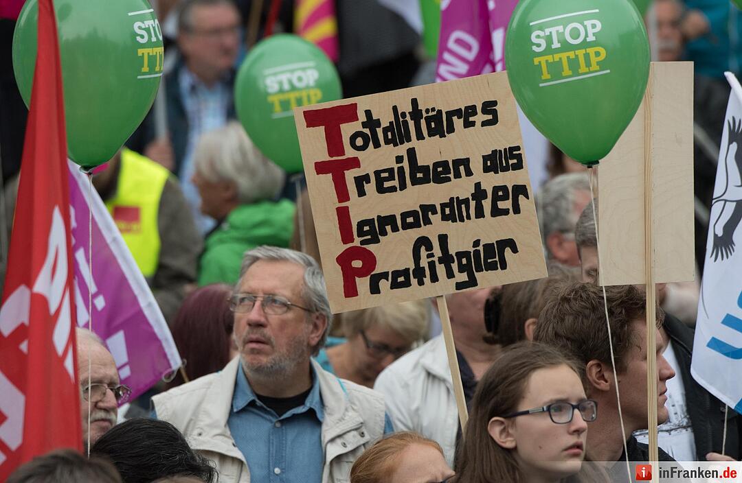 Demonstration gegen die Handelsabkommen