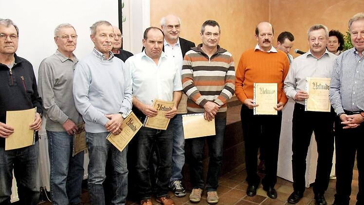 Die für 50-jährige Mitgliedschaft Geehrten Fotos: Richard Sänger