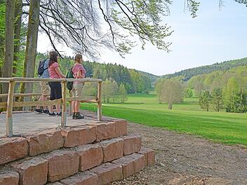 Die Plattform eröffnet Wanderern eine Aussicht auf das ganze Oehrbachtal.Foto: Christina Bayer