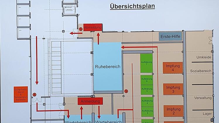 Das Impfzentrum in der Übersicht Foto: Christine Fischer