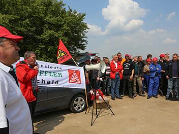 Auch bei Schaeffler in Hirschaid wurde gestreikt.  Foto: Barbara HerbstAuch bei Schaeffler in Hirschaid wurde gestreikt.  Foto: Barbara Herbst