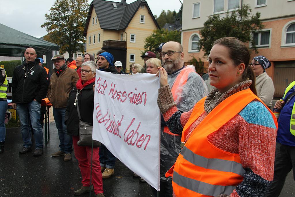 Protest gegen Treffen der "Alternativen Mitte" in Tettau