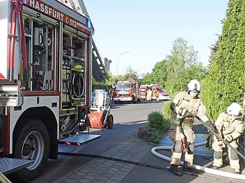 Die Haßfurter Feuerwehr im Einsatz  Foto: Feuerwehr Haßfurt/Julia Volpert