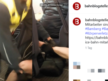 ICE-Video aus Bamberg: Rabiater Bahn-Mitarbeiter zerrt Fahrgast am Fu&szlig;