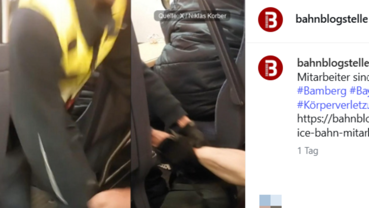 ICE-Video aus Bamberg: Rabiater Bahn-Mitarbeiter zerrt Fahrgast am Fu&szlig;