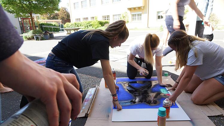 Kunstaktion der Realschule.Foto: Arkadius Guzy