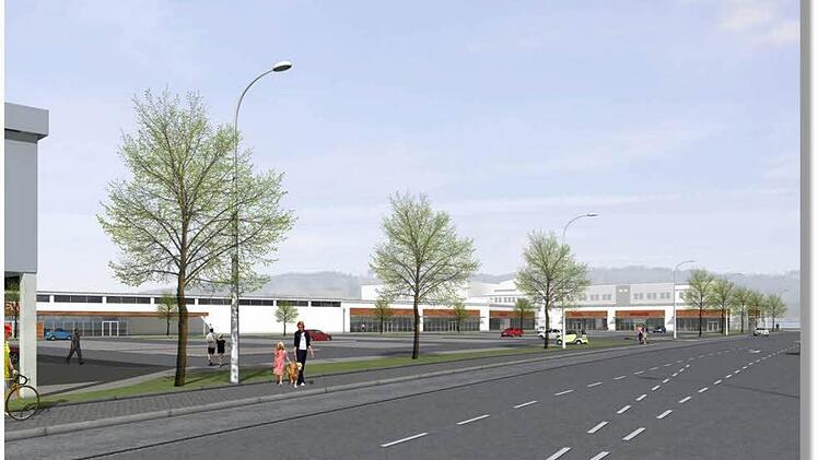 Visualisierung des geplanten regionalen Fachmarktzentrums in Altenkunstadt an Stelle der ehemaligen Kaufwelt Baur Bild: Baur