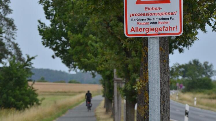 Ein Warnschild am Radweg zwischen Herzogenaurach und Beutelsdorf  Foto: Bernhard Panzer