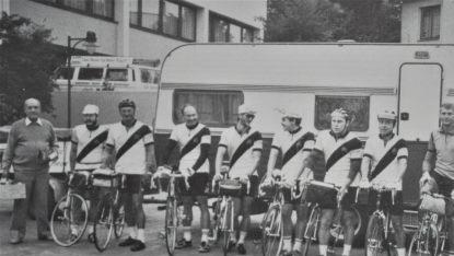 15. August 1987: Start zur elft&auml;gigen Rad-Etappenfahrt &uuml;ber 1.848 Kilometer von Neustadt nach Villeneuve-sur-Lot Repros: Dieter Seyfarth