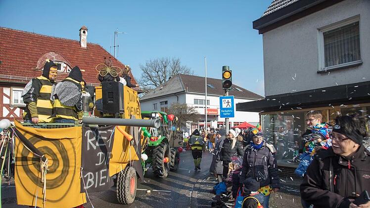Schnappschuss vom Michelauer Faschingsumzug.Klaus Gagel