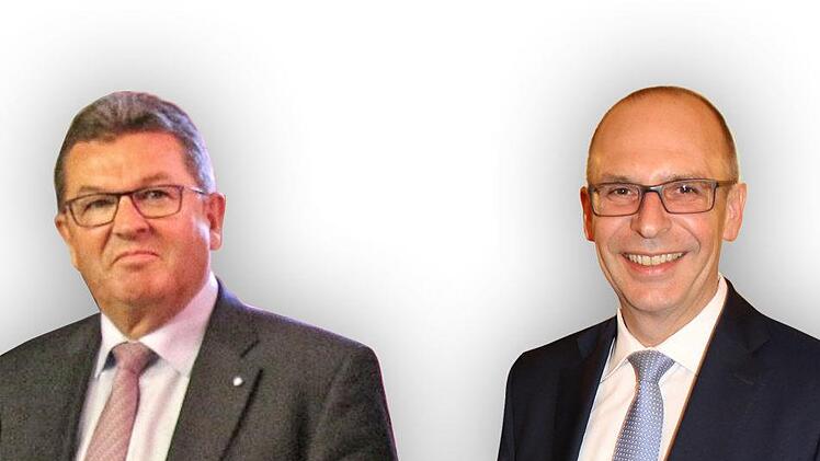 Der bayerische Landtagsabgeordnete Franz Josef Pschierer (links) und Landrat Christian Mei&szlig;ne. Fotos: Simone Bastian, Nadine N&uuml;sslein / Montage: Dagmar Klumb
