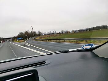 A73, Autobahn, Anschlussstelle, Ausfahrt, Abfahrt, Sperrung, Baustelle, Herbst, Winter