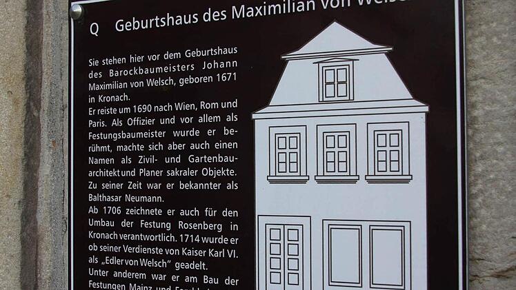 Erinnerungstafel an ds Geburtshaus von Maximilian von Welsch am Gebäude Strauer Straße 9  Foto: Friedwald Schedel