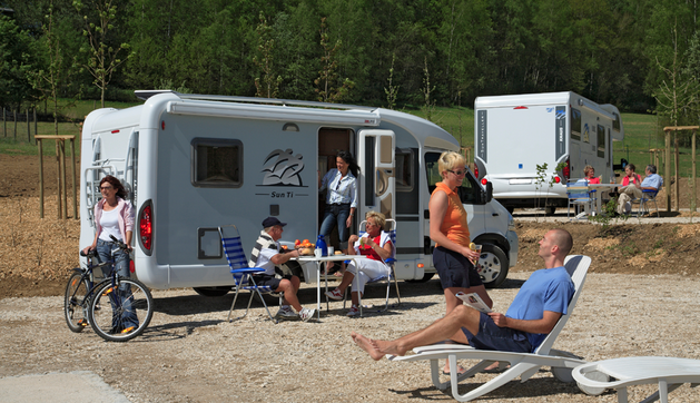 Wohnmobilstellpl&auml;tze der Therme Obernsees
