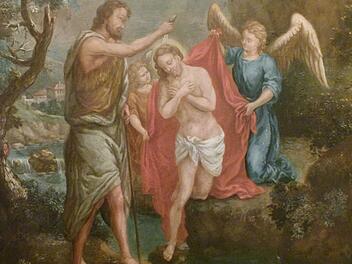 Die Engel bei der "Taufe Christi", ein Ölgemälde aus dem 17. Jahrhundert, ist Teil der Ausstellung, die aber mehr als nur christliche Engelfiguren präsentiert.  Fotos: Marion Krüger-Hundrup