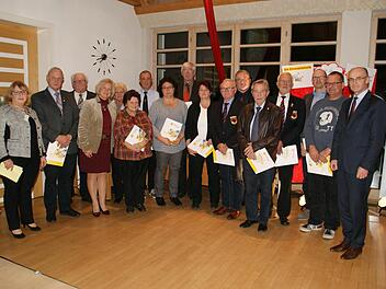 Ehrenamtliche von der DLRG, vom Maltester Hilfsdienst, dem Roten Kreuz, aber auch aus Sportvereinen und den Kirchen bekamen am Donnerstag die Goldene Ehrenamtskarte. Foto: Sabine Weinbeer