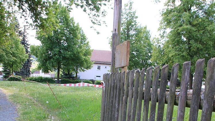 Der ehemalige Spielplatz in der Blaich ist abgesperrt.