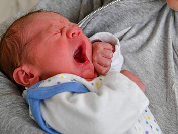 Der kleine Finn kam am Neujahrstag um 4.31 Uhr in Bamberg zur Welt. Ronald Rinklef