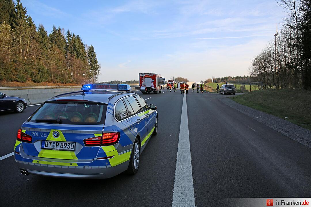 Unfall auf der A9 bei Gefrees