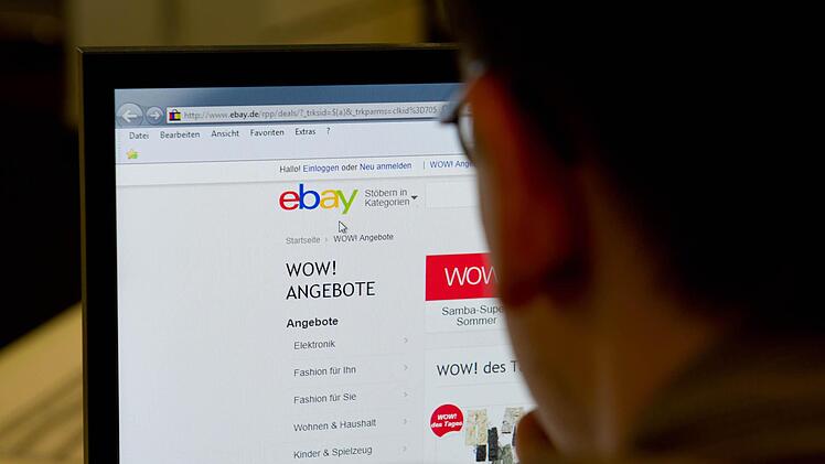 Ein Mann hat auf einem Computer die Startseite eines Internet-Auktionshauses aufgerufen.  Foto: Inga Kjer/dpa