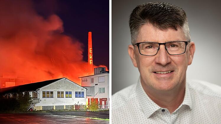 Dietersheim: Brand auf Industriegel&auml;nde - B&uuml;rgermeister l&ouml;scht Feuer mit
