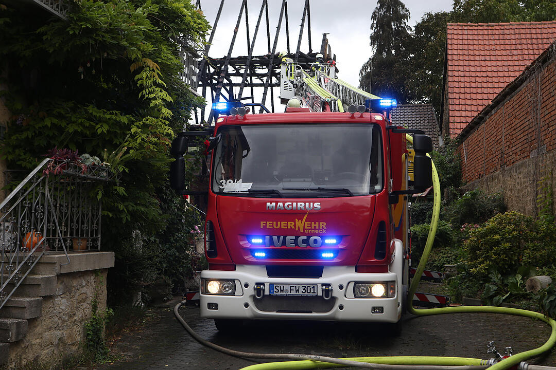 Brand im Kreis Schweinfurt vernichtet Scheune