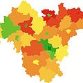 Die Gehälter in Franken sind sehr unterschiedlich - in Erlangen verdient man am besten, im Landkreis Coburg ist das Einkommen eher niedrig. Grafik: Johannes Görz /Datawrapper