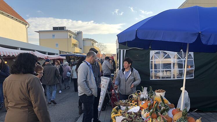 Foto vom jüngsten Herbstmarkt in Hallstadt, der wegen der Bauarbeiten am  Marktplatz  auf das Areal an der Marktscheune  verlegt wurde. Foto: Stadt Hallstadt