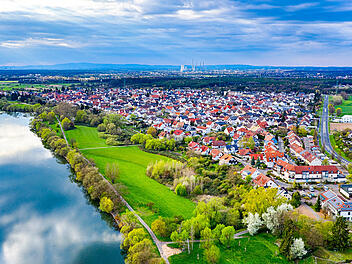 Blick auf das Industriegebiet von Karlstein am Main