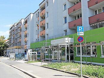 Großbaustelle Georg-Hagen-Straße. Die neue Geschäftsstelle der Baugenossenschaft konnte bereits bezogen werden, im Nachbargebäude entsteht eine Arztpraxis. Foto: privat