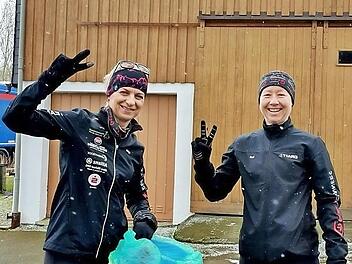 Sylvia und Susi waren am Eisenparkweg mit Mülltüten unterwegs.