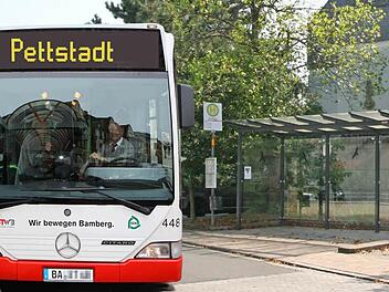 Die jetzige Bushaltestelle Ärztehaus in Pettstadt. Wird sie bald auch vom Stadtbus angesteuert?  Foto: Werner Baier/Montage: Dagmar Klumb