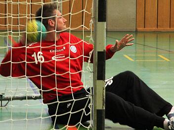 Er erinnerte sich an frühere Zeiten, als er bereits in der Kitzinger Sickergrundhalle gespielt hatte. Der Heidingsfelder Nationaltorhüter Carsten Lichtlein gab mit seinem Bundesligisten VfL Gummersbach ein Gastspiel beim Drittligisten TSV Rödelsee. Foto: Krumpholz