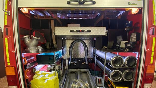 Blick ins neue Innenleben des Feuerwehrautos.