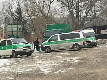 Der Polizeieinsatz am Dienstag voriger Woche sorgte in Burgwindheim für Aufsehen. Foto: privat