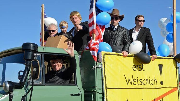 Amerika? Wo ist Amerika? Natürlich kommt Weischau an erster Stelle! Davon waren die Narren überzeugt. Foto: Klaus Oelzner