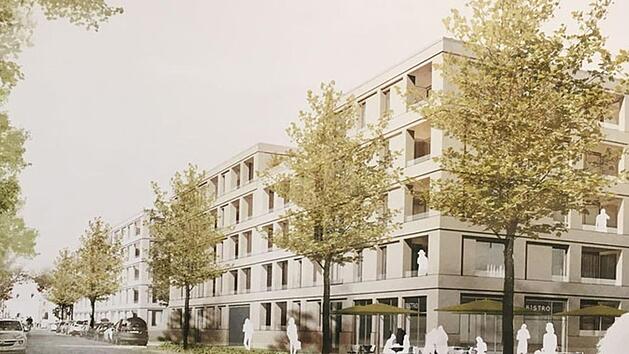 Auf dem Gelände der früheren Röhrenseekaserne wird in Bayreuth ein neues Stadtquartier mit 350 Wohnungen geschaffen. Die Pläne für das Millionenprojekt hat das Kulmbacher Architekturbüro Büro H2M entworfen. Entwurf: H2M Architekten + Stadtplaner