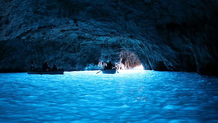 Blue Grotto on the coast of the island of Capri, Italy