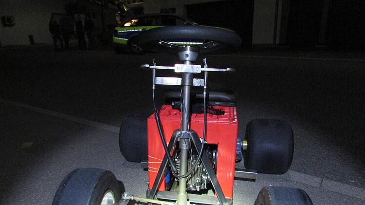 Das selbst gebaute Gefährt brachte bis zu 50 Stundenkilometer auf den Tacho. Foto: Polizeipräsidium Aalen