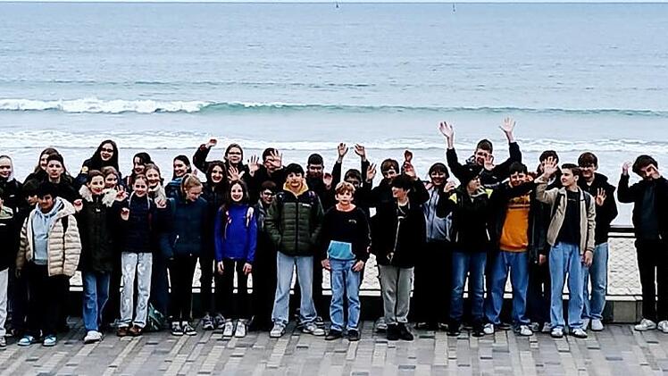 Die Ausflugsteilnehmer in Les Sables d&rsquo;Olonne an der Atlantikk&uuml;ste.