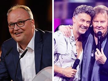 Oliver Welke (links) hat im Zoff mit Wayne und Howard (rechts) Carpendale ironische Spitzen nachgelegt.
