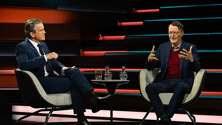 Es sei "Unsinn", dass der Bundeskanzler die "ausbauf&auml;hige Arbeitsmoral" der Deutschen moniert habe, beklagte Karl Lauterbach (rechts) im ZDF-Talk.