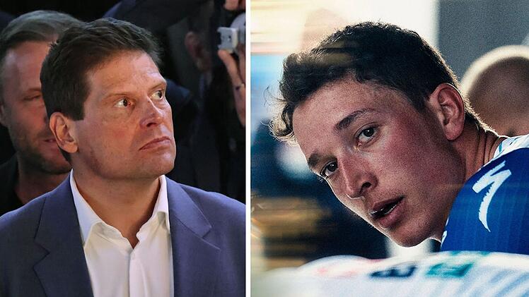 Florian Lipowitz (rechts) steht im Mittelpunkt der neuen Staffel der ARD-Dokumentation "Mythos Tour". Jan Ullrich ordnet die Situation des Shootingstars ein.