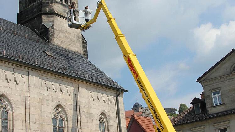 Einsatz mit der 40-Meter-Hebebühne