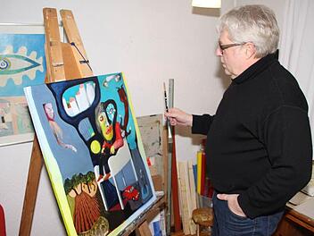 Sepp Kuffer in seinem Atelier Foto: Thomas Rinke